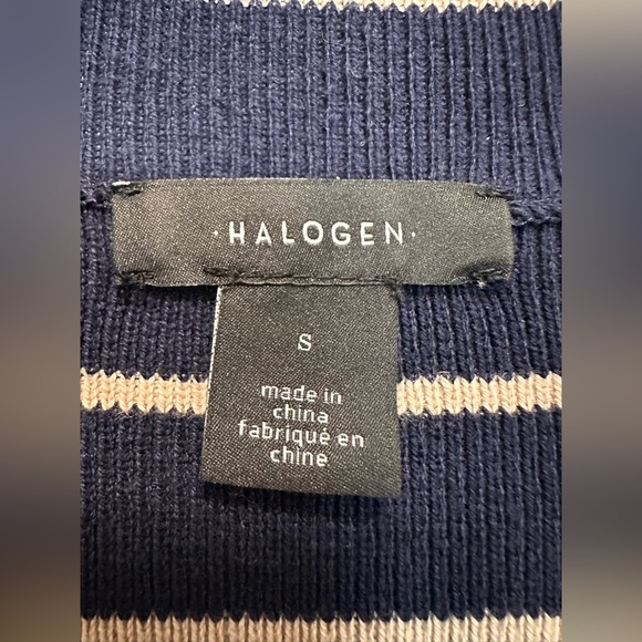 Halogen Navy and Cream Striped Cardigan size S - Picture 11 of 12